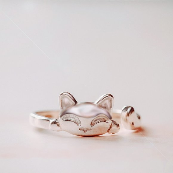 3/$25 🏷️ Cat Ring Minimal Minimalist Ring for Cat lovers Kitty Ring for her - Picture 2 of 8